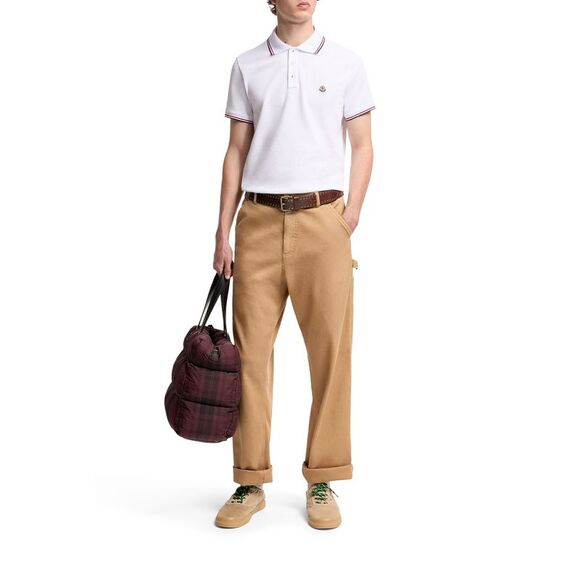 Moncler Men Cotton Piquet Polo Shirt With Tricolor Trim
